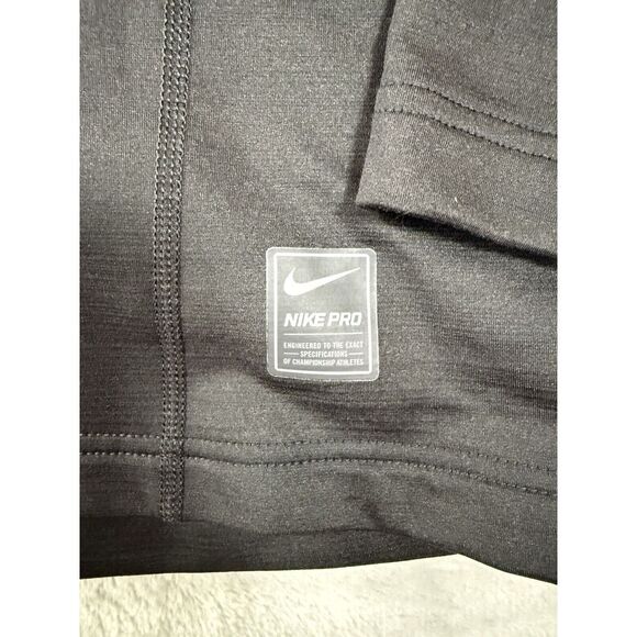 Nike Pro Shirt Mens Small Black Hyper Warm Fitted Long Sleeve Top - Picture 4 of 11